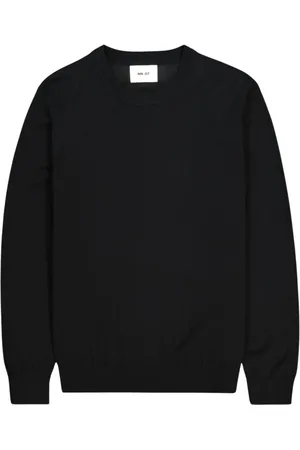 NN.07 Homme, Sweatshirts et sweats à capuche, Noir, Taille: 2XL Pull en Laine Noir Col Rond