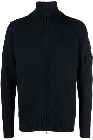 C.P. Company Homme, Pulls, Bleu, Taille: M Pull Zippé à Col Montant