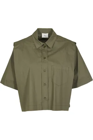 8PM Femme, Blouses et Chemises, Vert, Taille: 36 FR Chemise Style Militaire