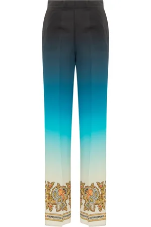 Etro Femme, Pantalons, Bleu, Taille: 42 FR Pantalon Large