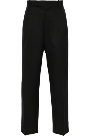 Drôle de Monsieur Homme, Pantalons, Noir, Taille: L Pantalon Noir en Twill avec Logo Brodé