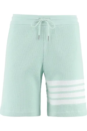 Thom Browne Femme, Shorts, Vert, Taille: 36 FR Shorts en coton avec détail tricolore et rayé