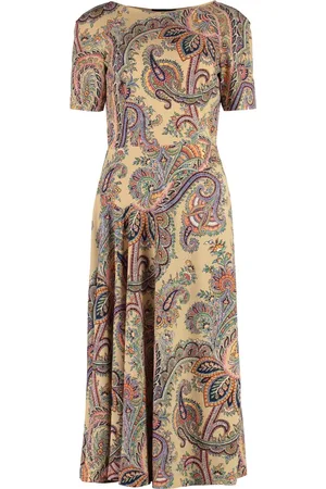 Etro Femme, Robes, Multicolore, Taille: 44 FR Robe Midi Imprimé Cachemire