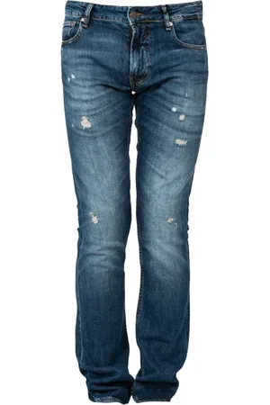Guess Homme, Jeans, Bleu, Taille: W33 L34 Jean Slim Fit Détail Zippé