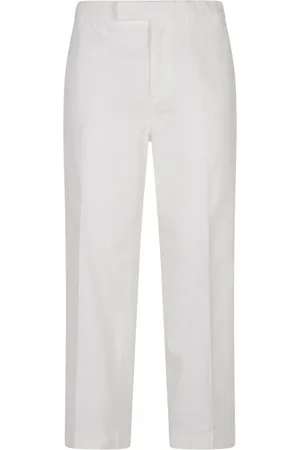 Thom Browne Homme, Pantalons, Blanc, Taille: L Pantalon Chino Utility en Twill de Coton