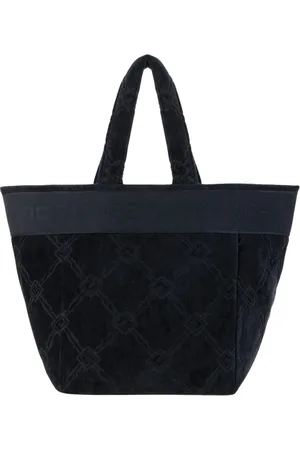 Elisabetta Franchi Femme, Sacs, Noir, Taille: ONE Size Sac cabas en tissu éponge jacquard