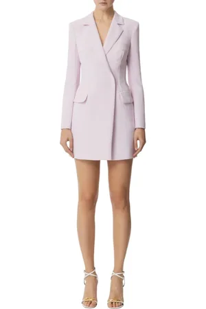 Elisabetta Franchi Femme, Robes, Rose, Taille: 38 FR Robe Manteau Crêpe avec Détails Contrastés