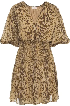 Liu Jo Femme, Robes, Brun, Taille: 38 FR Robe Mini Marron à Imprimé Animal