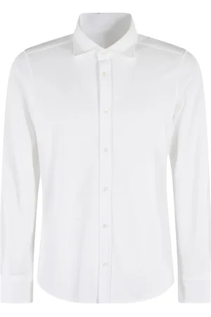 Circolo Homme, Chemises, Blanc, Taille: L Chemise Blanche en Piquet Jersey