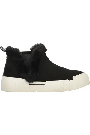 Moschino Femme, Chaussures, Noir, Taille: 38 EU Baskets montantes en daim