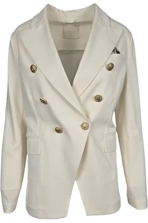 Circolo Femme, Vestes, , Taille: 40 FR Veste blanche courte à double boutonnage en piqué