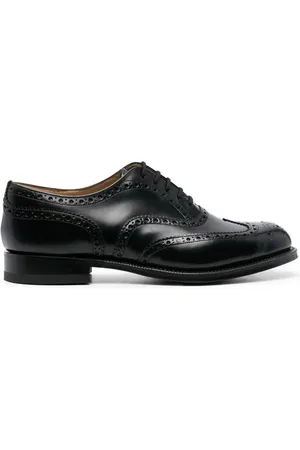 Dior Homme, Chaussures, Noir, Taille: 40 EU Derby en Cuir avec Détail Perforé