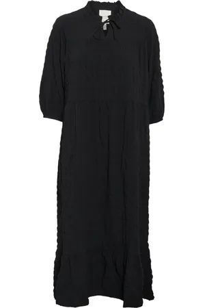 Part Two Femme, Robes, Noir, Taille: 42 FR Robe Noire avec Manches ¾