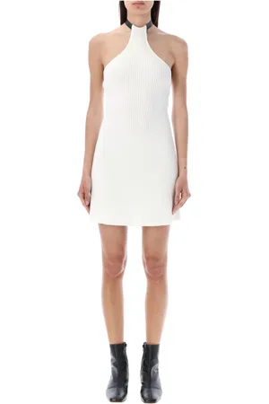 Courrèges Femme, Robes, Blanc, Taille: 38 FR Crocher Rib Knit Mini Dress