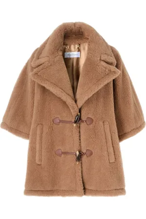 Max Mara Femme, Vestes, Brun, Taille: ONE Size Poncho Camel Élégant