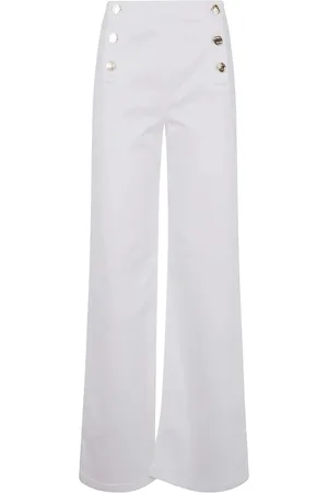 Twin-Set Femme, Pantalons, Blanc, Taille: W28 Jean Large Blanc