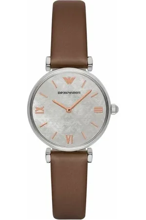 Emporio Armani Femme, Accessoires, Brun, Taille: ONE Size Montre à Quartz Analogique