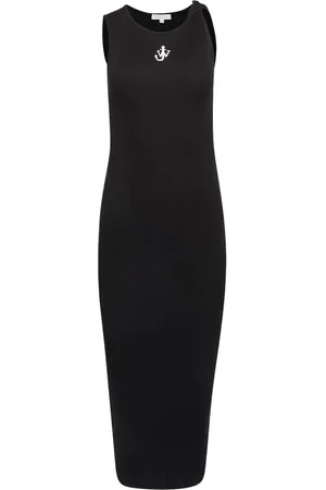 J.W.Anderson Femme, Robes, Noir, Taille: 40 FR Robe Midi Broderie Ancre