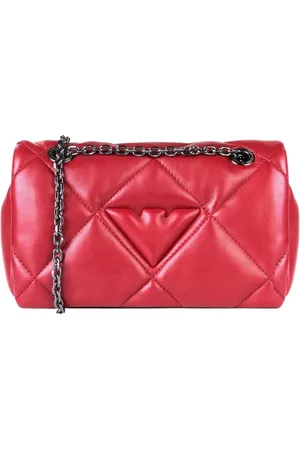 Emporio Armani Femme, Sacs, Rouge, Taille: ONE Size Sac en éco-cuir matelassé avec bandoulière chaîne