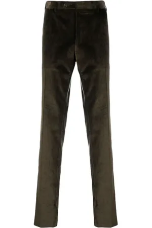 CANALI Homme, Pantalons, Vert, Taille: M Pantalon en Velours Côtelé Stretch
