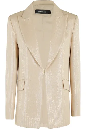 FEDERICA TOSI Femme, Vestes, , Taille: 40 FR Blazer Paillettes Raphia
