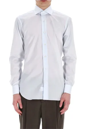 BARBA Homme, Chemises, Bleu, Taille: L Chemise Bleu Clair en Popeline Sur Mesure