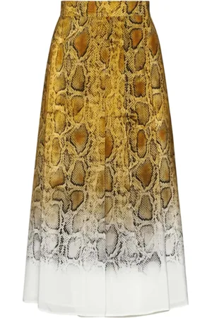 Max Mara Femme, Jupes, Multicolore, Taille: 40 FR Orche Print Silk Skirt