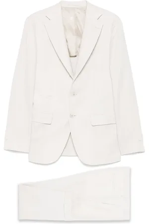 ELEVENTY Homme, Costumes, , Taille: L Costume Rayé en Lin, Laine et Soie
