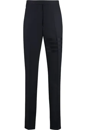 Thom Browne Femme, Pantalons, Bleu, Taille: 40 FR Pantalon Tailleur en Laine