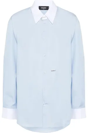 Dsquared2 Femme, Blouses et Chemises, Bleu, Taille: 36 FR Chemise Décontractée en Coton