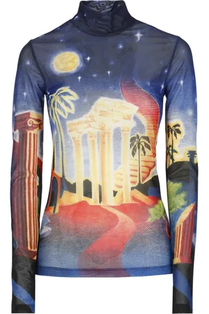 Casablanca Femme, Tops, Multicolore, Taille: 38 FR T-shirt à col montant et manches longues