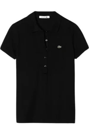 Lacoste Femme, Tops, Noir, Taille: 36 FR Polo Slim Fit Stretch en Mini Piqué L.12.D pour Femme