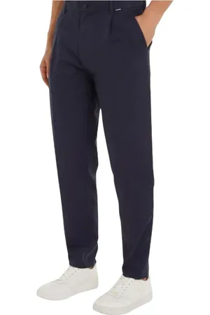Calvin Klein Homme, Pantalons, Bleu, Taille: W30 L32 Pantalon Moderne en Twill Coupe Fuselée à Pinces