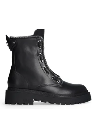 Liu Jo Femme, Chaussures, Noir, Taille: 36 EU Bottines à strass en cuir Rumi 25
