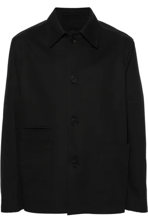 Lanvin Homme, Vestes, Noir, Taille: L Veste Noire en Mélange de Coton