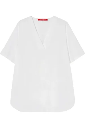 Persona by Marina Rinaldi Femme, Tops, Blanc, Taille: 42 FR T-shirt Sesamo avec col en V