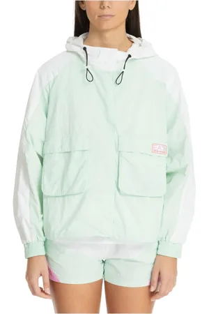 EA7 Femme, Vestes, Vert, Taille: 38 FR Veste Légère à Capuche et Poches