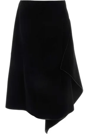 DRIES VAN NOTEN Femme, Jupes, Noir, Taille: 38 FR Élégante jupe midi noire en velours