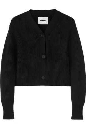 Jil Sander Femme, Pulls, Noir, Taille: 36 FR Crop Cardigan Sweater