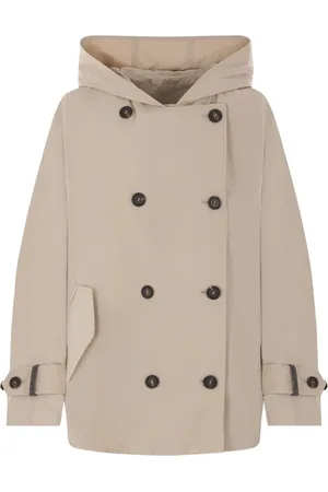 Brunello Cucinelli Femme, Manteaux, , Taille: 36 FR Parka croisée en taffetas