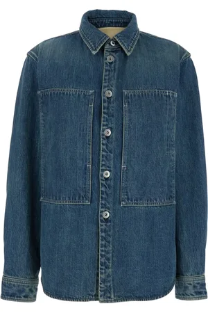 Jil Sander Femme, Blouses et Chemises, Bleu, Taille: 38 FR Chemise en Denim Bleu avec Col Classique