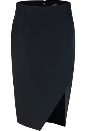 Liu Jo Femme, Jupes, Noir, Taille: 40 FR Jupe Midi Tailleur Fendue sur le Côté