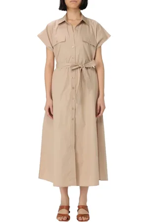 Dondup Femme, Robes, , Taille: 38 FR Robe chemise en coton avec ceinture