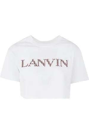 Lanvin Femme, Tops, Blanc, Taille: 38 FR T-shirt court brodé Curb