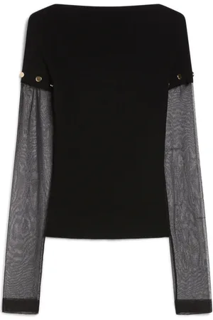 Sportmax Femme, Tops, Noir, Taille: 40 FR Pull à col bateau à manches longues