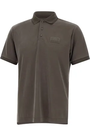 EA7 Homme, Tops, Brun, Taille: M Polo en Mélange de Lyocell Doux Marron