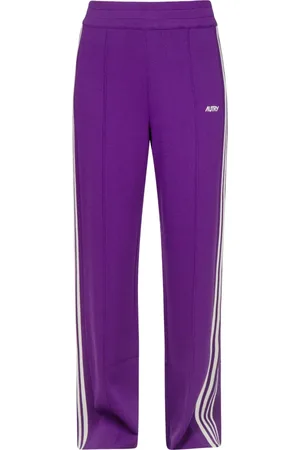 Autry Femme, Pantalons, Violet, Taille: 42 FR Pantalon Tricoté Sportif avec Logo Brodé