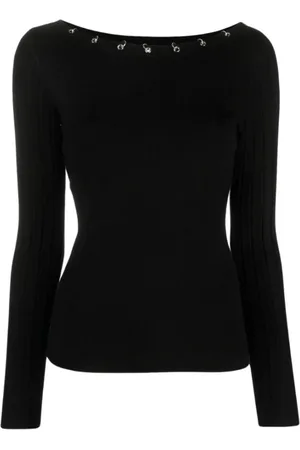 Liu Jo Femme, Tops, Noir, Taille: 36 FR Pull Tricoté Fermé