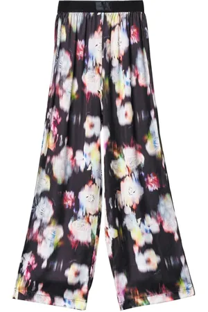 GAËLLE Femme, Pantalons, Multicolore, Taille: 42 FR Pantalon en satin imprimé pour femme