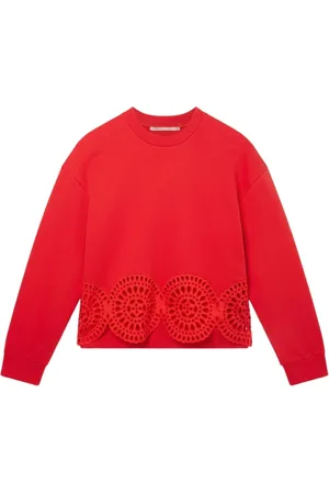Stella McCartney Femme, Sweatshirts et sweats à capuche, Rouge, Taille: 40 FR SweaT-shirt Détail Broderie Anglaise Ss23